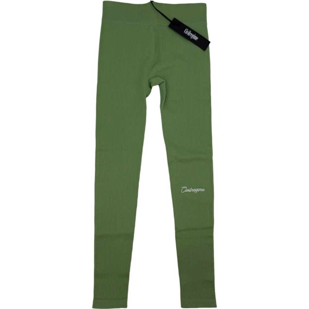 CIVIL REGIME NEW Medium V2 Sport Pant Green Ribbed Script Eucalyptus Legging